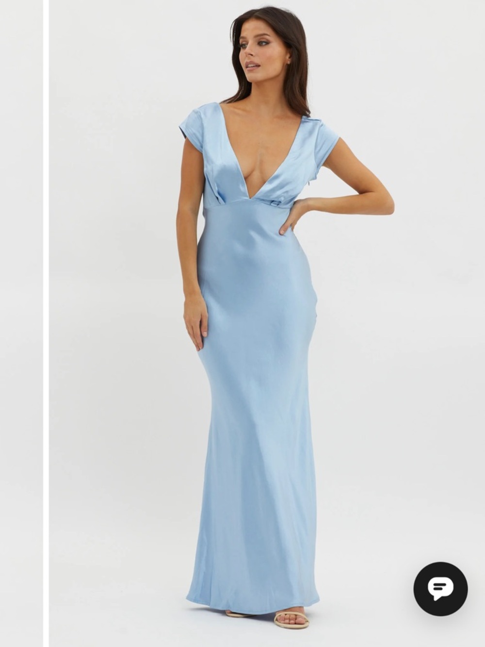 Selfie Leslie-Lucinda V-Neck Twist Back Midi Dress Blue